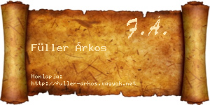 Füller Árkos névjegykártya